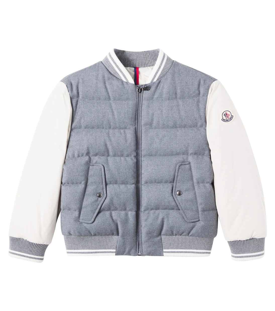 Moncler Enfant - Alvaro wool flannel down varsity jacket