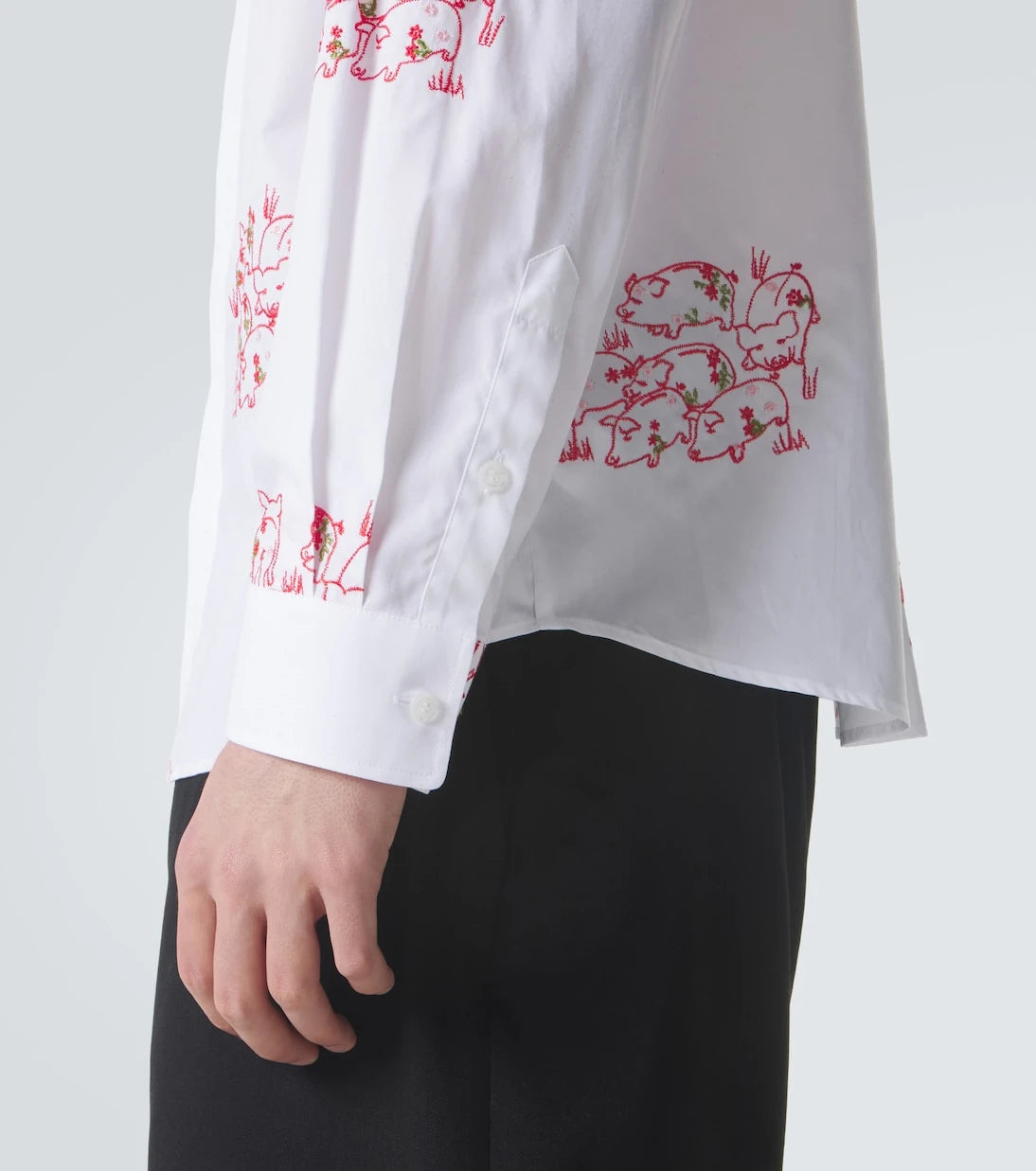 Simone Rocha - Embroidered cotton poplin shirt