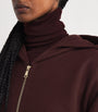 Wool-Blend Zip-Up Hoodie CHERRY