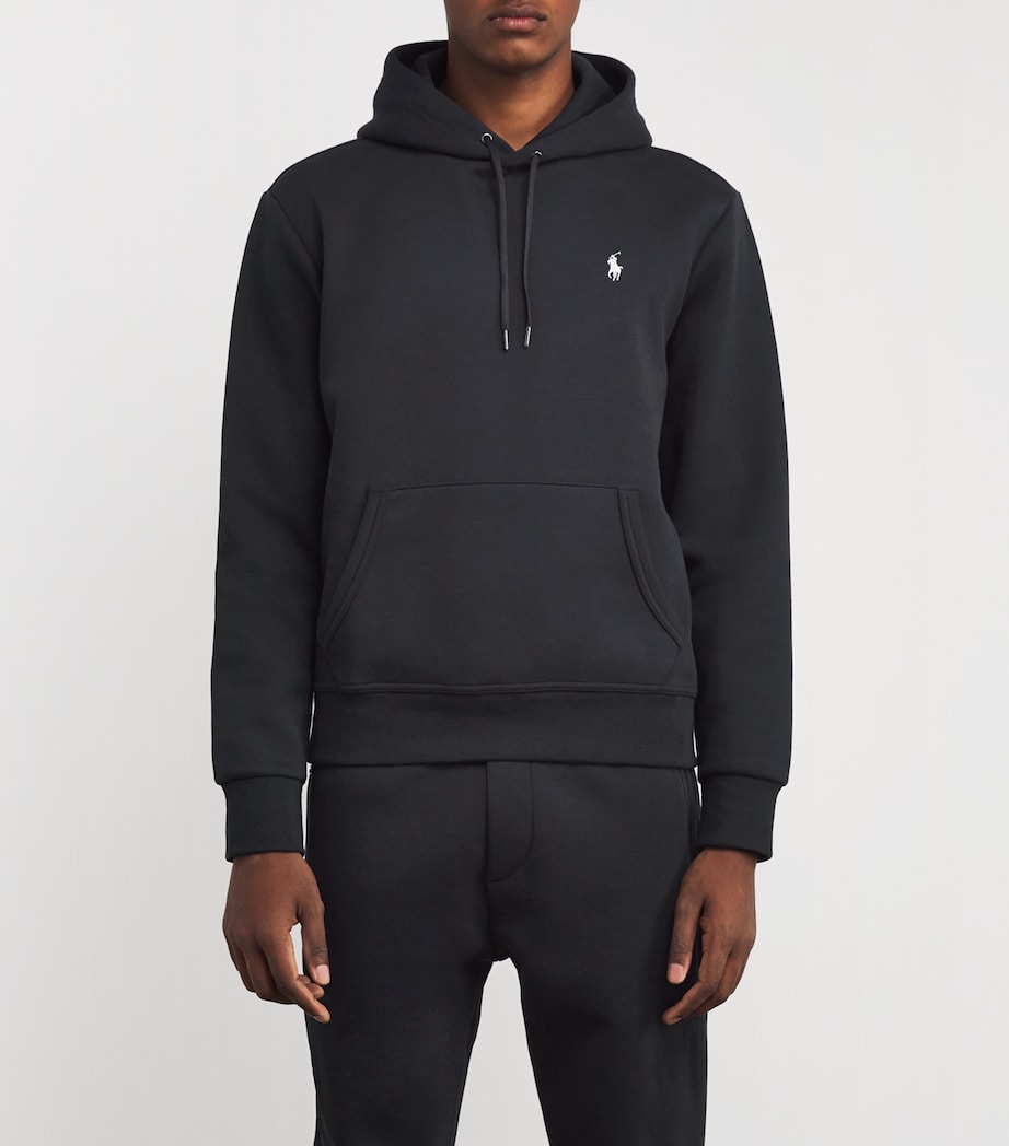 Black Cotton Polo Pony Hoodie