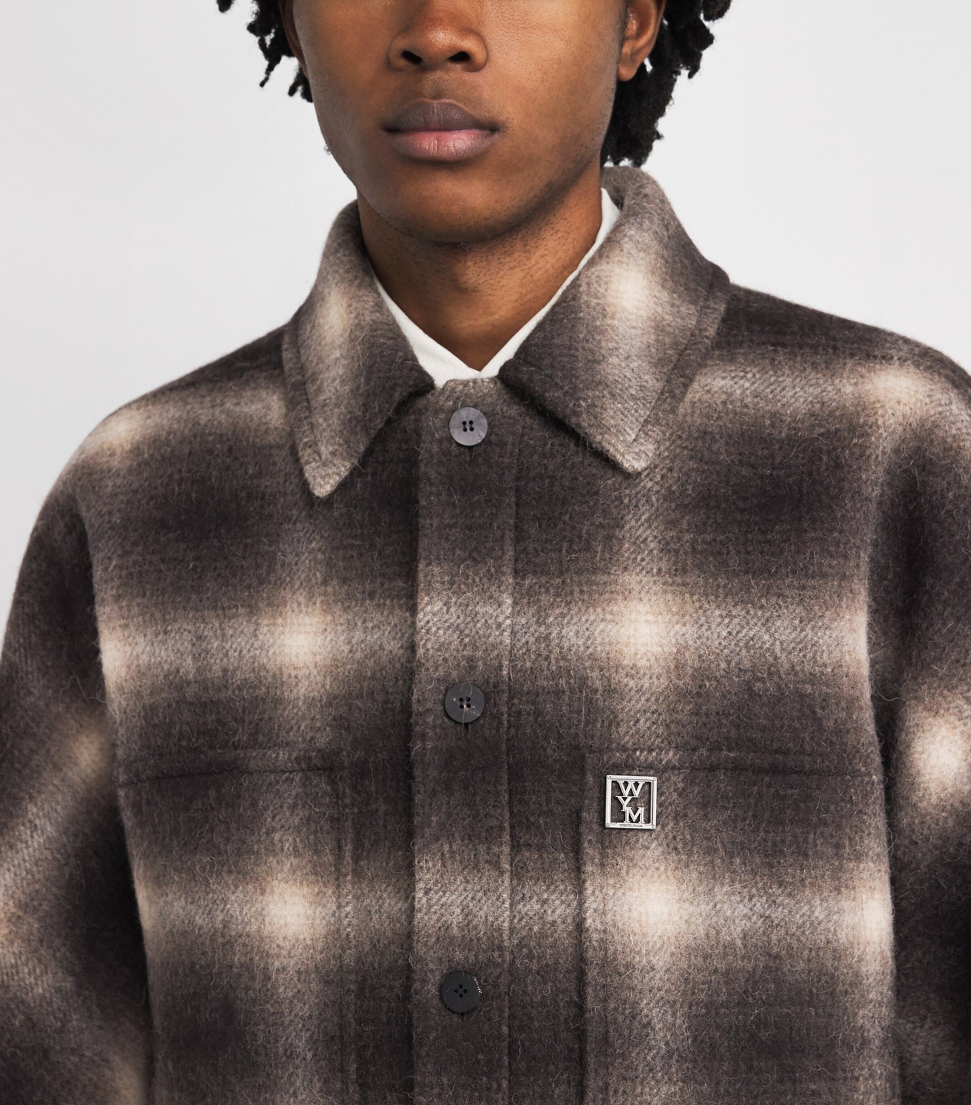 Multi Wool-Alpaca Check Shacket