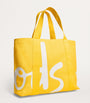 Yellow Medium Cotton Logo Tote Bag