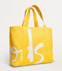 Yellow Medium Cotton Logo Tote Bag
