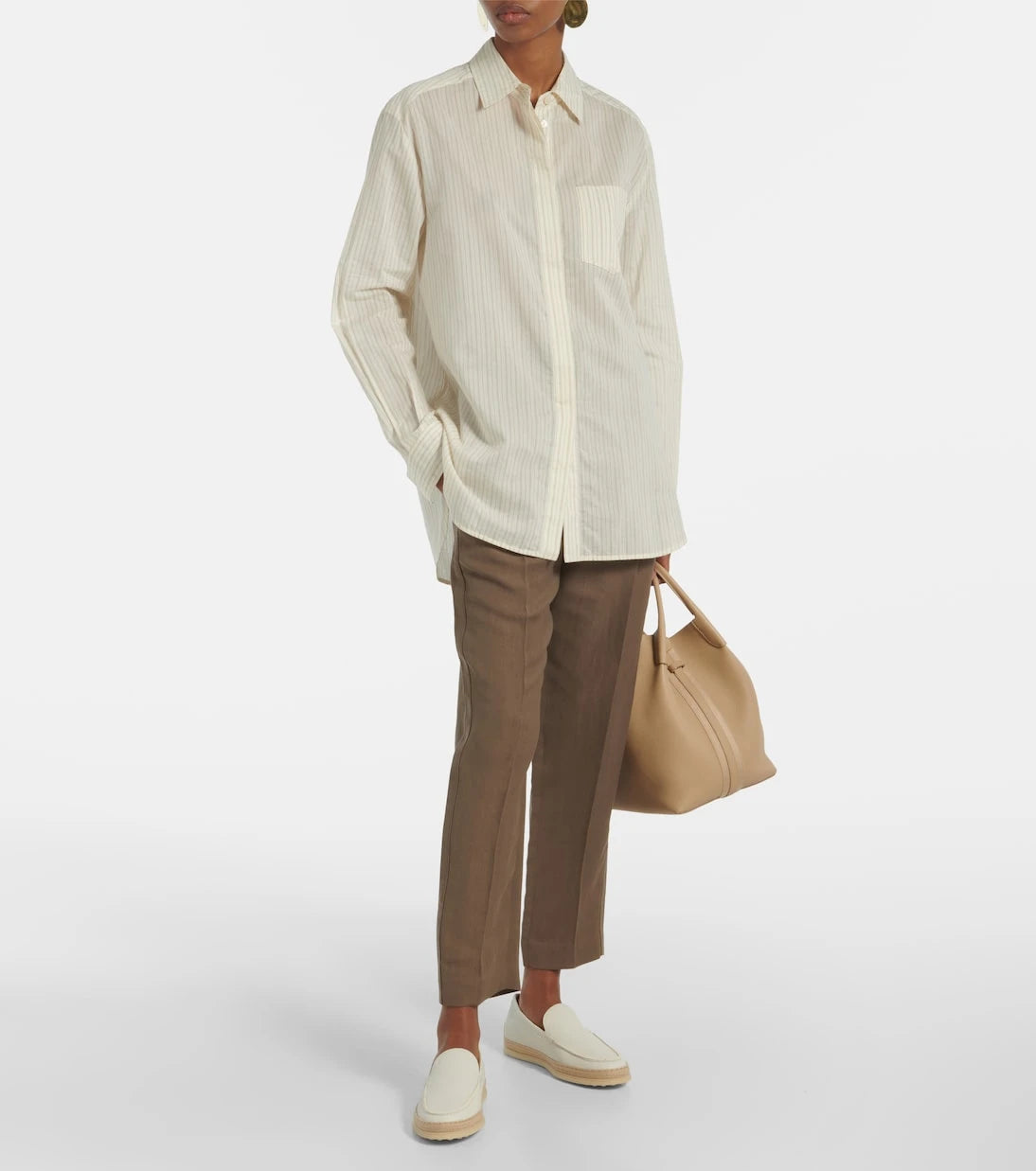 Tod's - Raffia-trimmed leather loafers