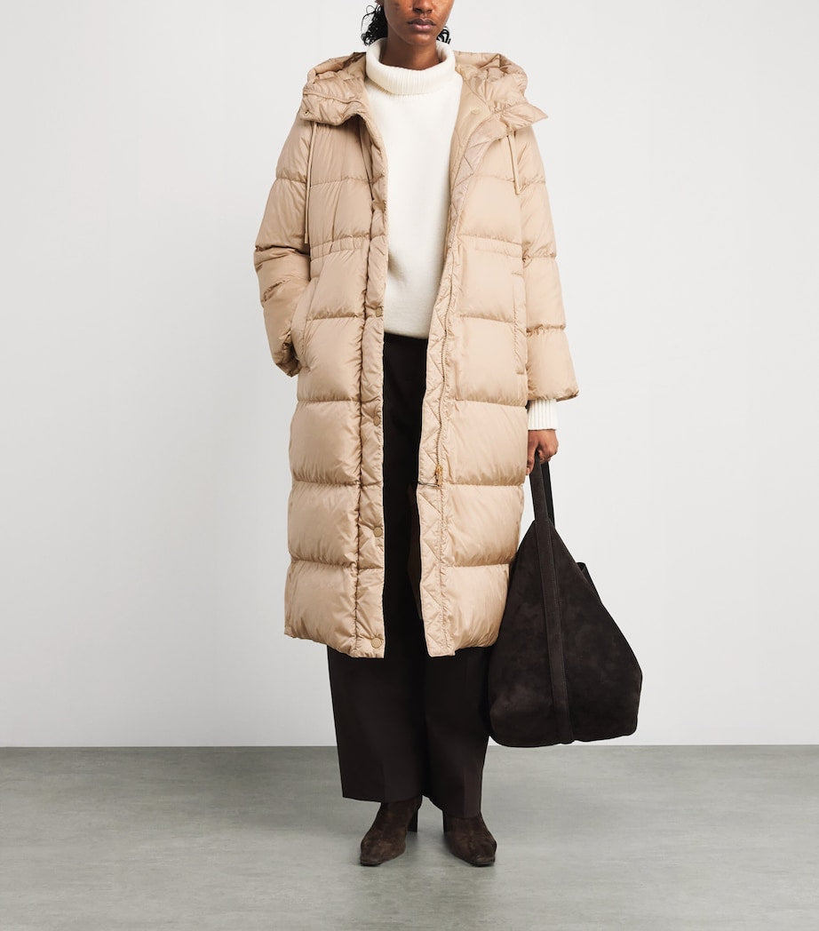 Weekend Max Mara Beige Down Water-Repellent Reversible Coat