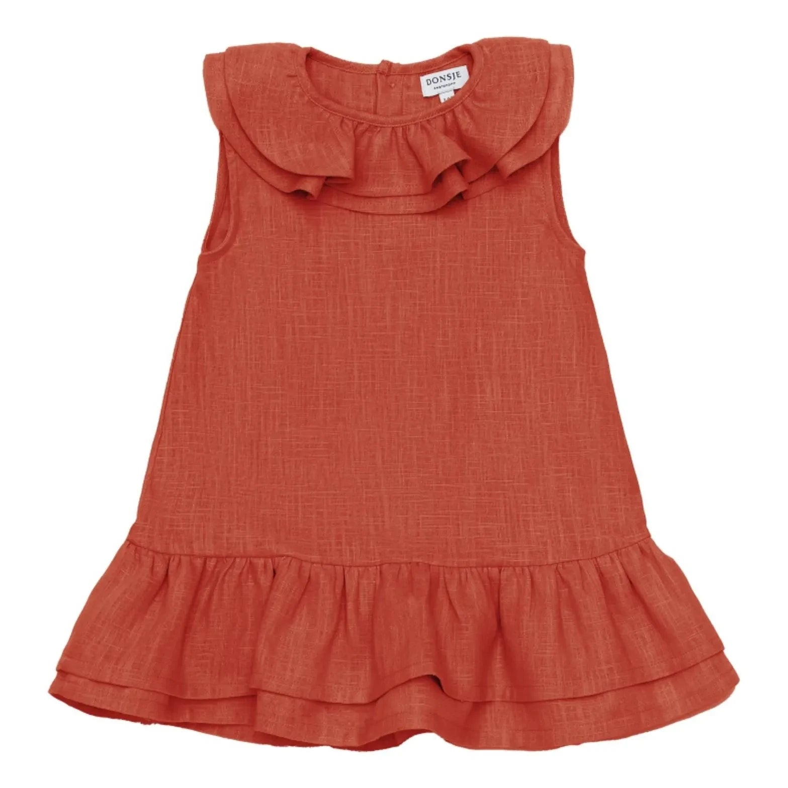 Donsje - Michelle Linen Dress | Faded red