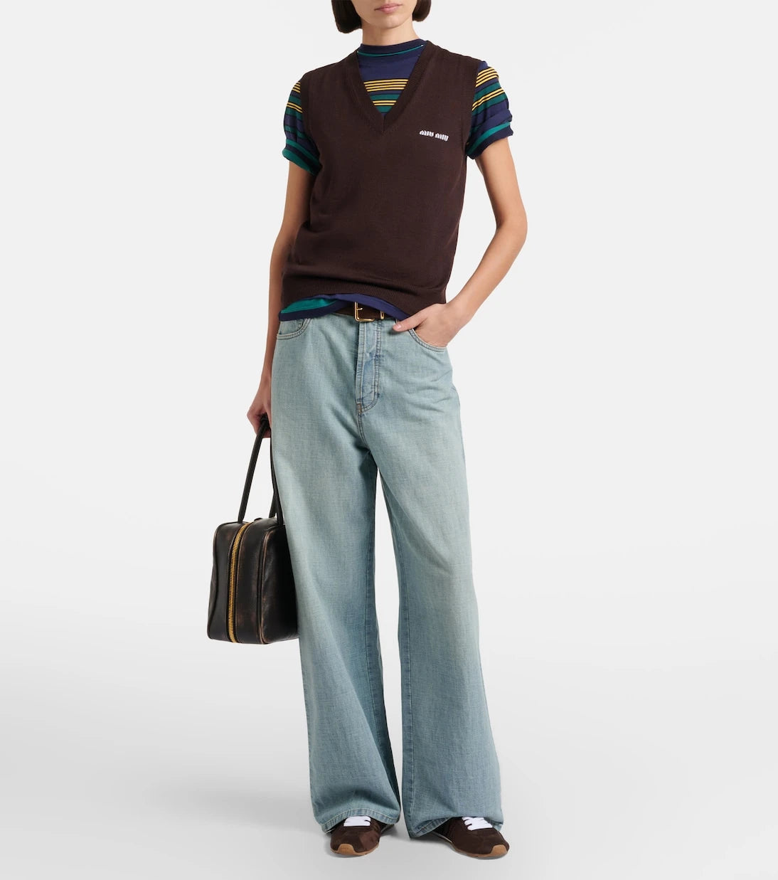 Miu Miu - Logo virgin wool sweater vest