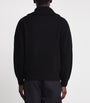 Moose Knuckles Black Wool Ribbed Zip-Up Cardigan