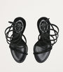 René Caovilla Black Leather Crystal-Embellished Cleo Sandals 105
