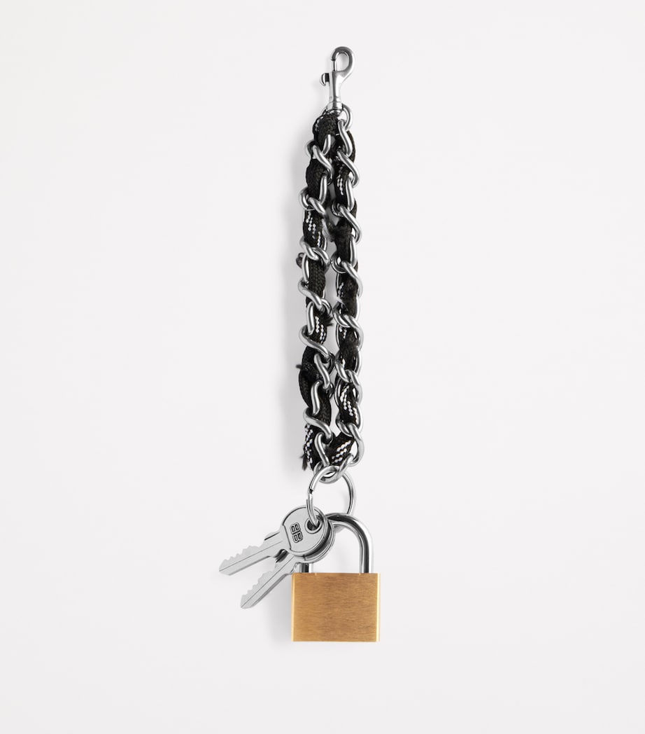 Black Shoelace Padlock Keyring