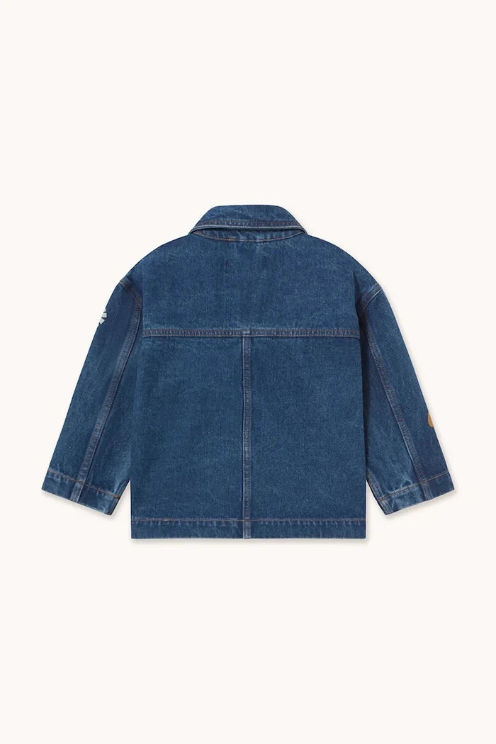 Pamuktan çocuk denim ceketi TINY APPLES JACKET