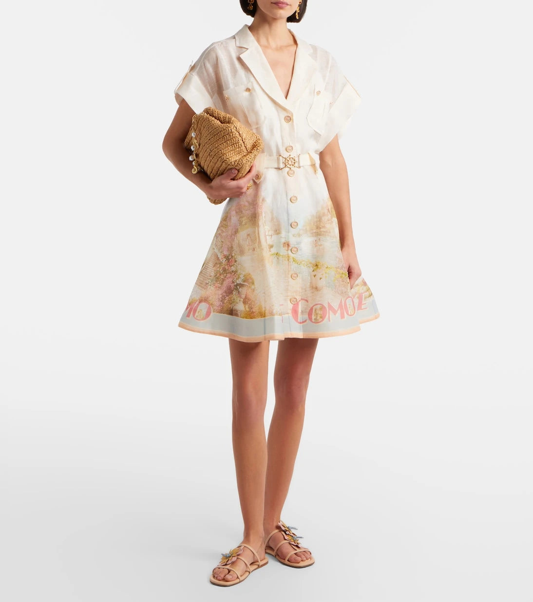 Zimmermann - Como printed linen and silk shirt dress