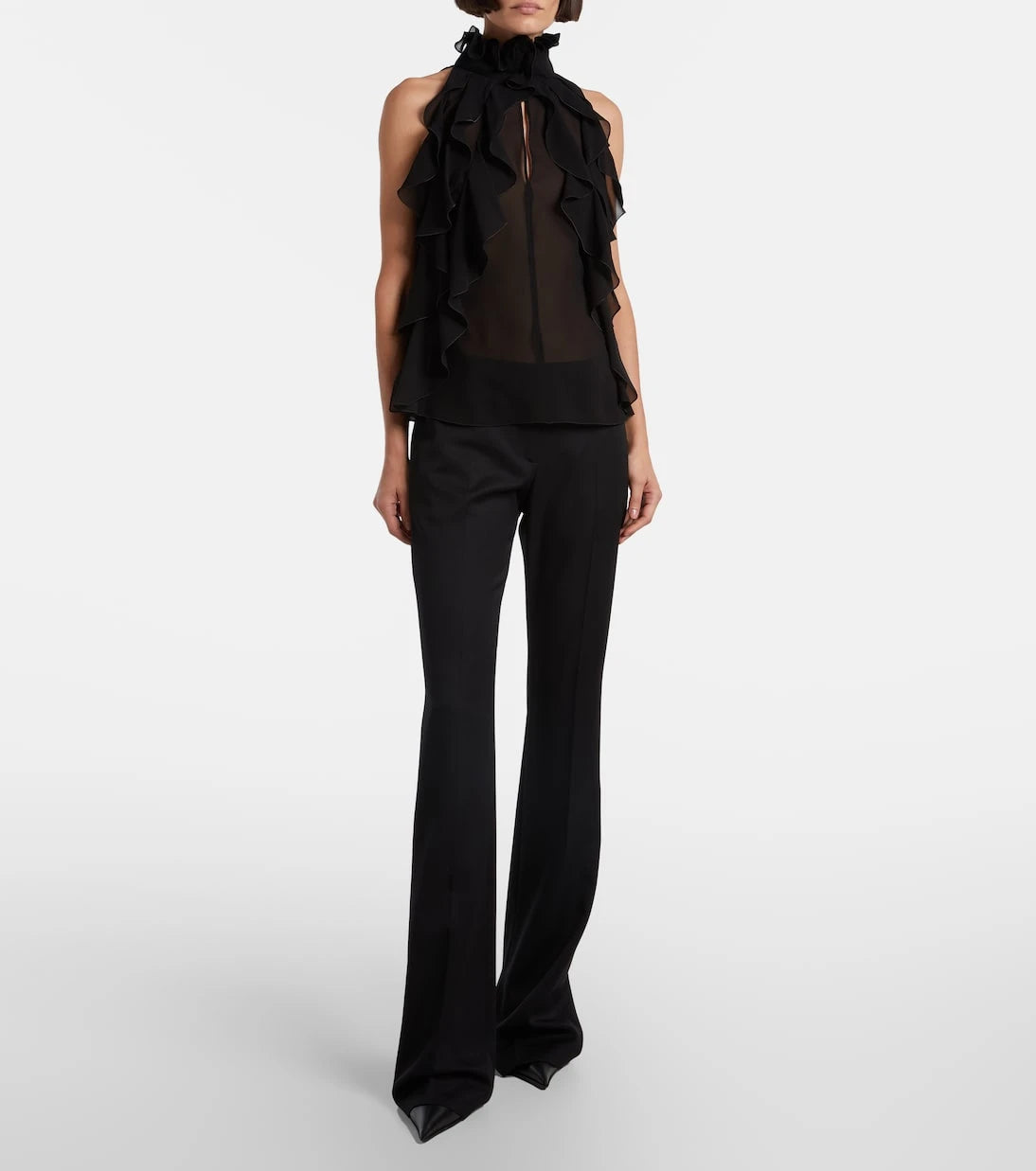McQueen - Low-rise wool flared pants