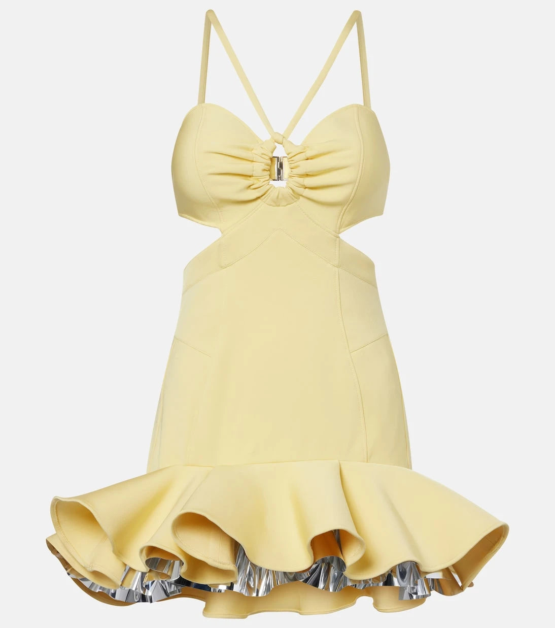 Rabanne - Cutout layered ruffled minidress