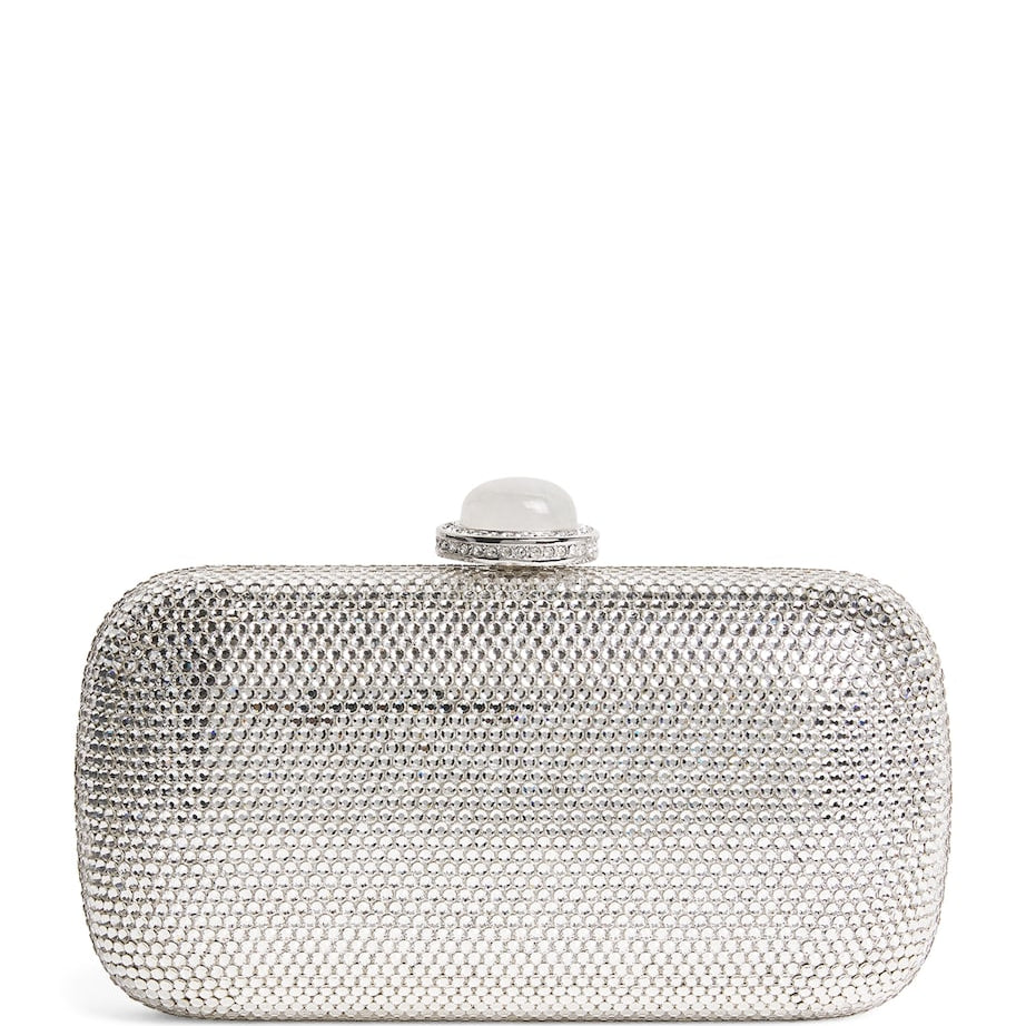 Judith Leiber Silver Embellished Soap Dish Clutch Bag