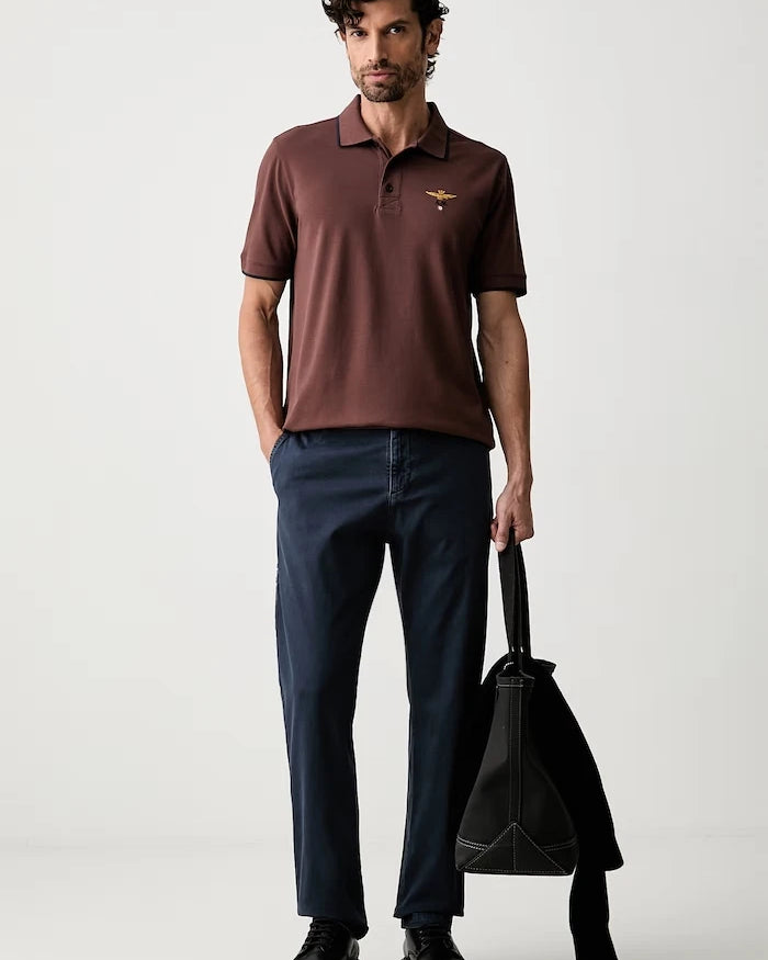 Aeronautica Militare erkek pamuk elastan chino pantolon