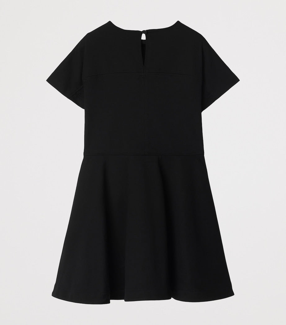 Burberry Kids Black Cotton Check Label Dress (3-12 Years)