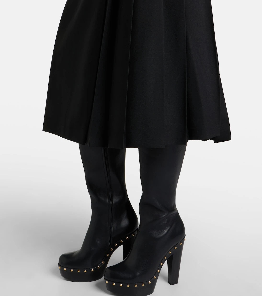 Chloé - Pleated virgin wool midi skirt
