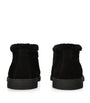 Santoni Black Suede Fortune Ankle Boots