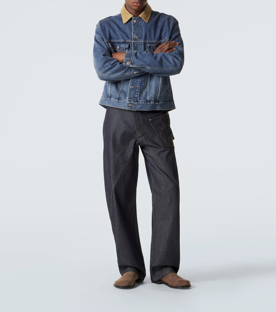 JW Anderson - Corduroy-trimmed denim jacket