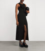 Knitted Neck-Tie Maxi Dress