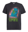 GANNI Black Organic Cotton Neon Kitty T-Shirt