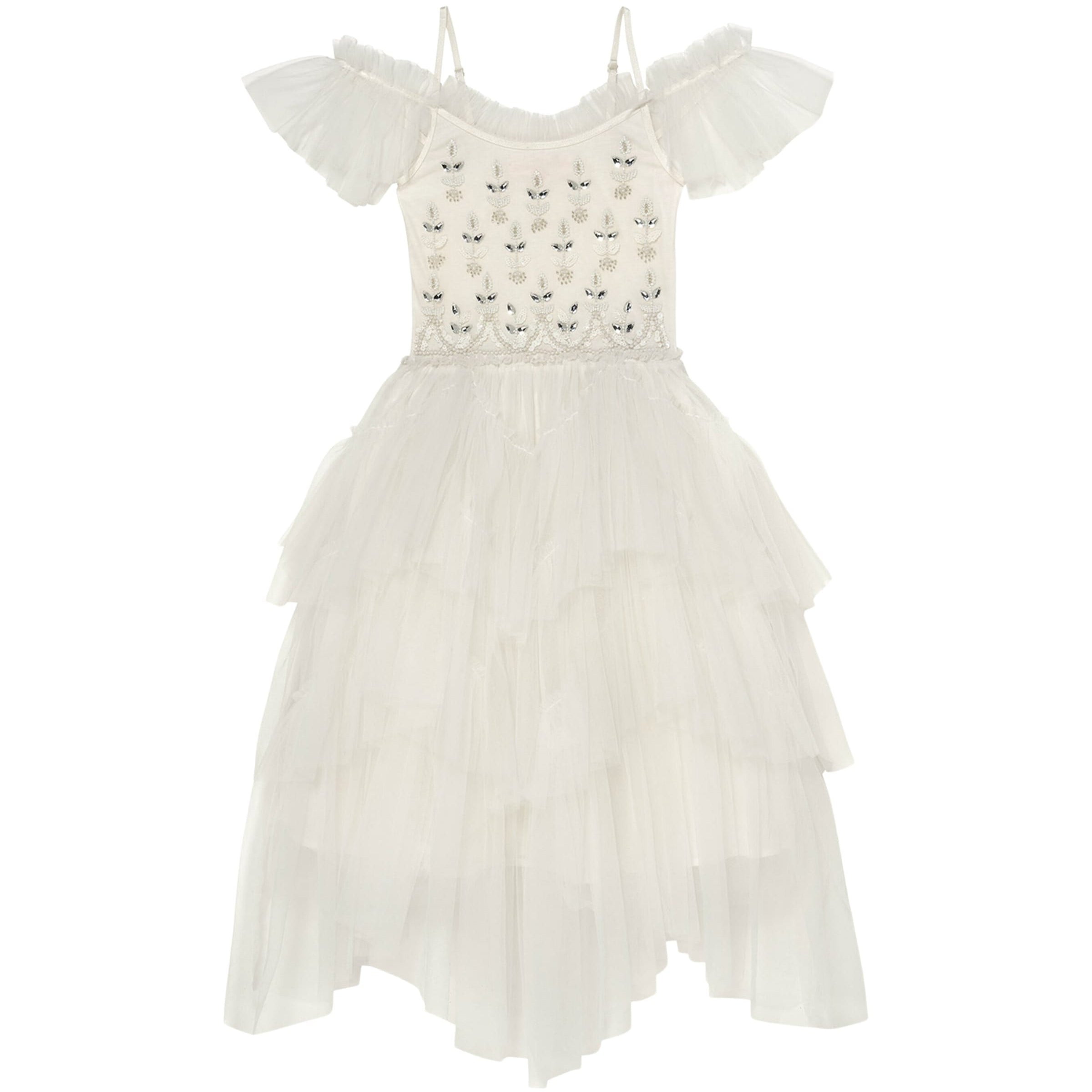 Tutu Du Monde Ivory Tulle Embellished Calliope Dress (2-11 Years)
