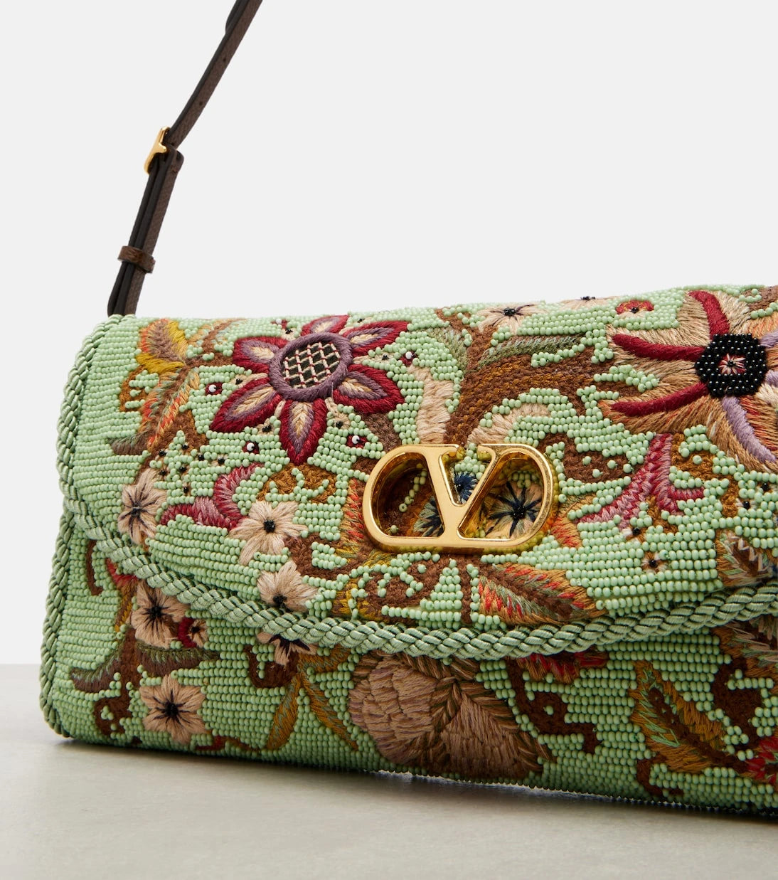 Valentino Garavani - DeVain Small beaded floral shoulder bag