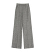 Valentino White Wool-Blend Speckled Wide-Leg Trousers