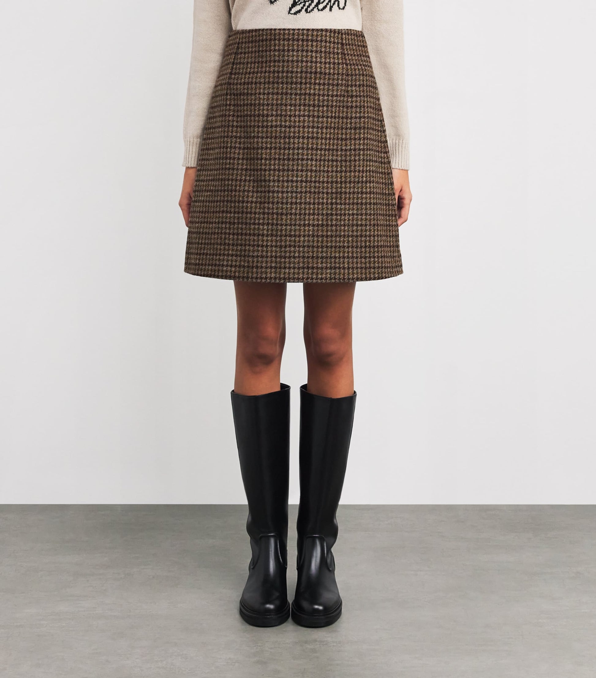 Weekend Max Mara Purple Wool-Blend A-Line Skirt