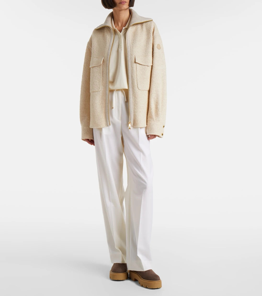 Moncler - Pleated wool straight pants