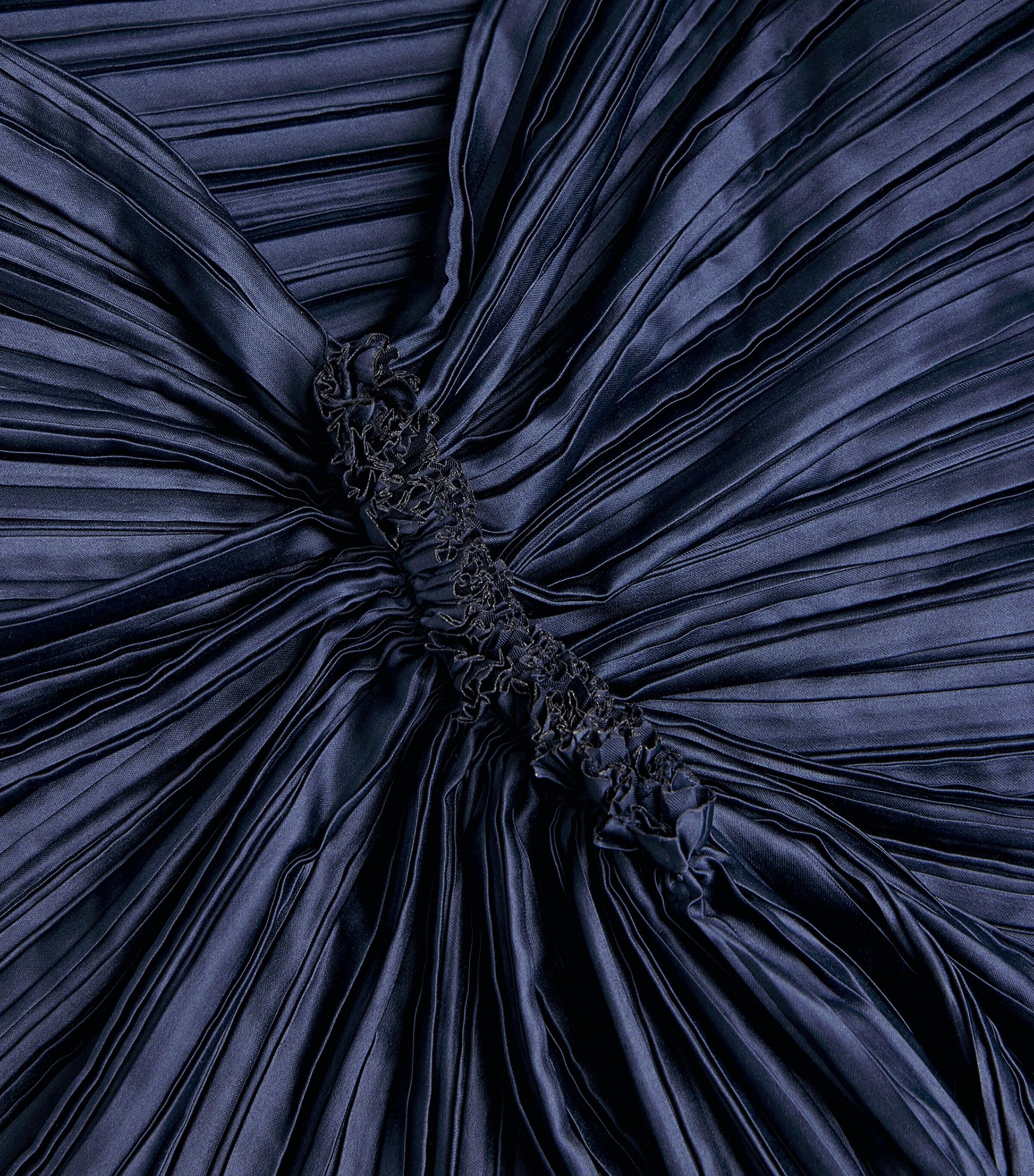 Cult Gaia Blue Plissé Satin Sonoma Midi Skirt