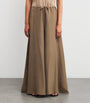 MAX&Co. Green Silk Shades Of Nature Wide-Leg Trousers