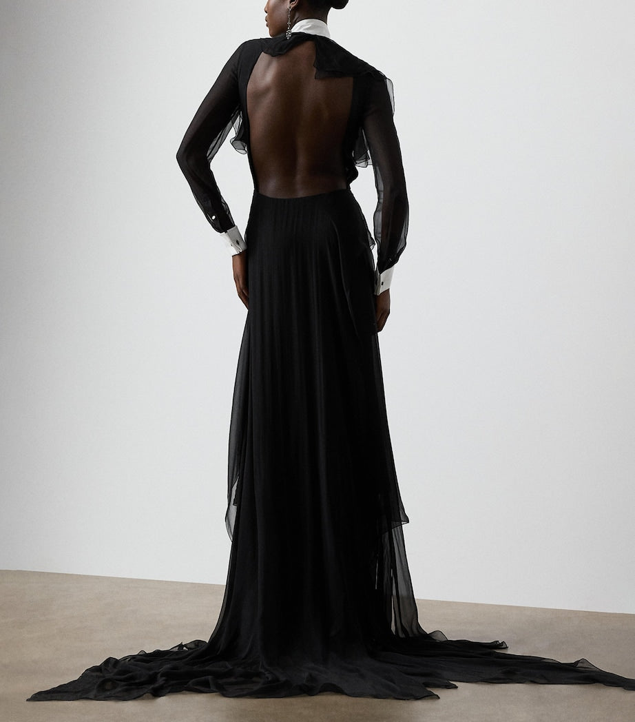 Silk Chiffon Emala Evening Dress