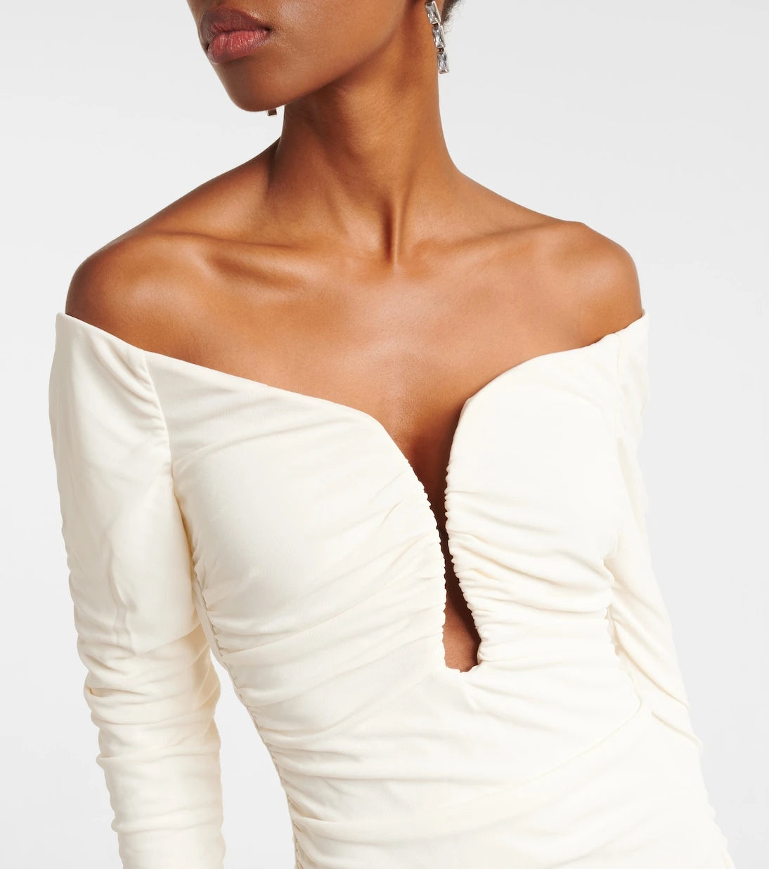 Carolina Herrera - Off-shoulder ruched jersey midi dress
