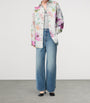 White Denim Floral Overshirt