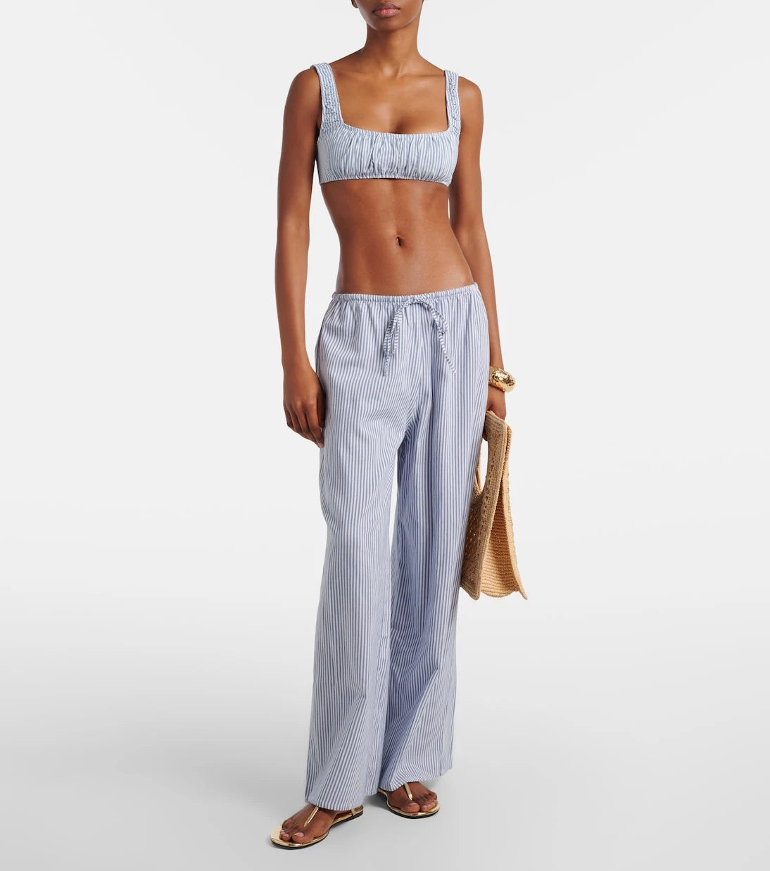 Montce - Striped cotton wide-leg pants