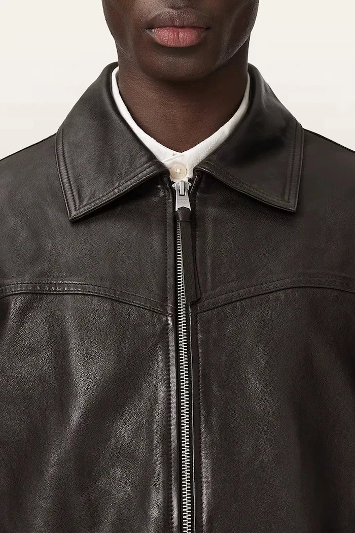 AllSaints преходно яке мъжко от кожа TUNE