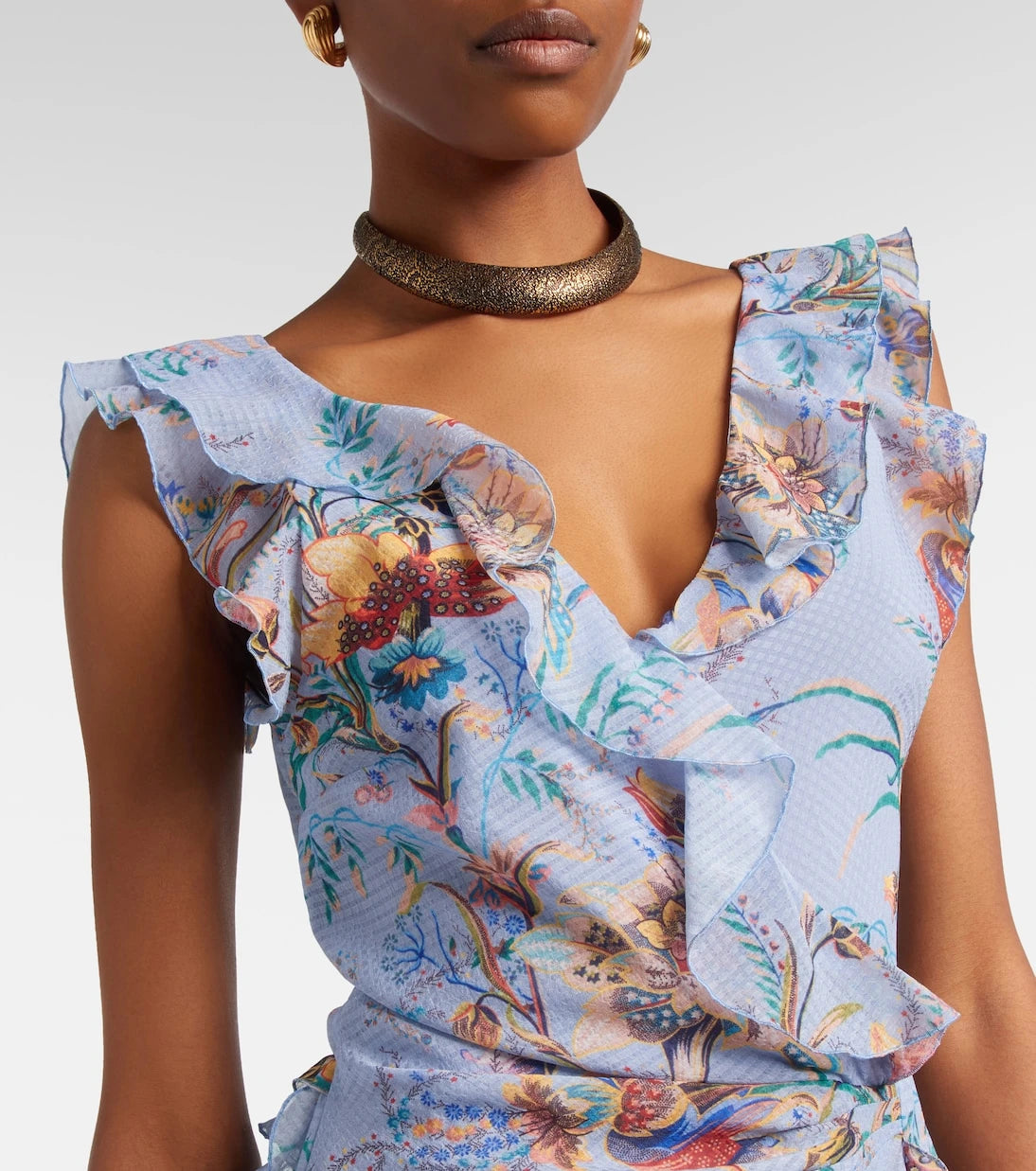 Etro - Printed ruffled maxi dress