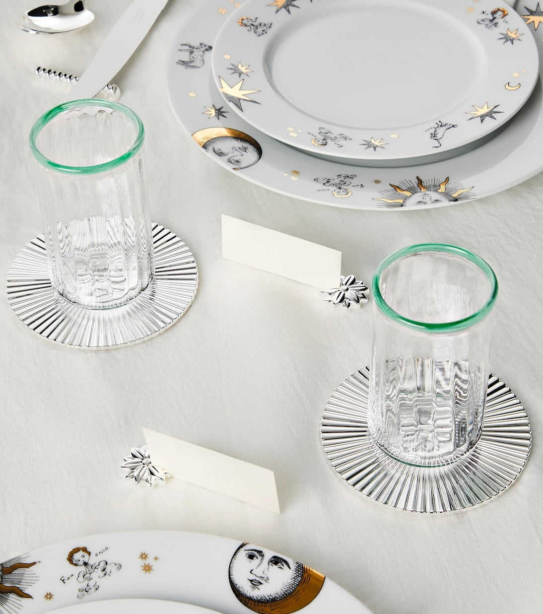 Christofle - Malmaison set of 2 silver-plated coasters