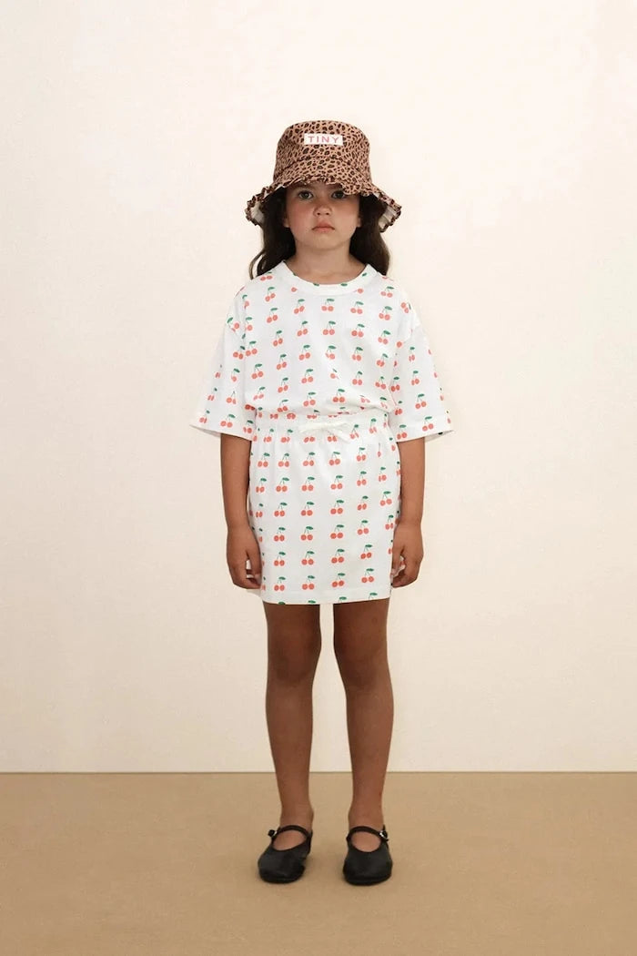 Детска памучна тениска Tinycottons CHERRIES KNITTED TEE