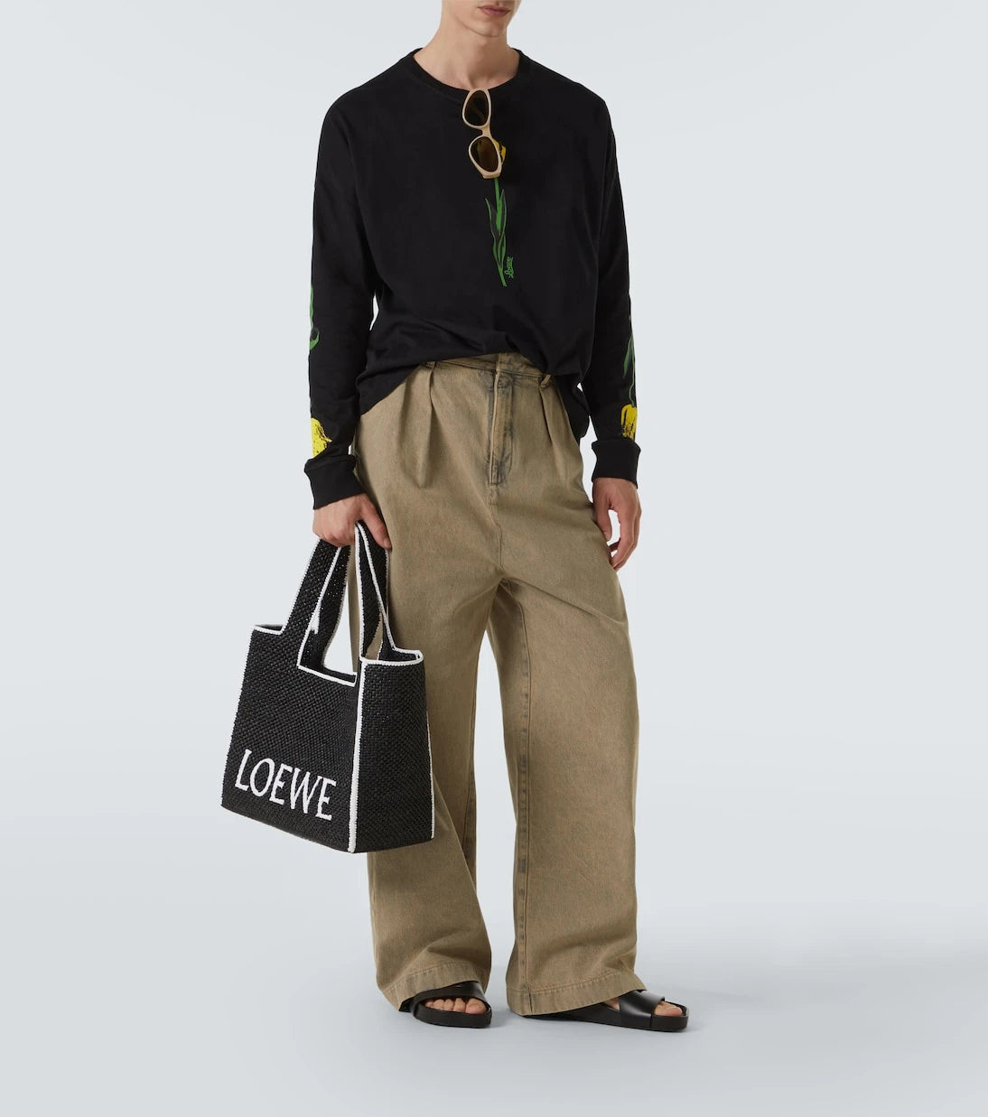 Loewe - Logo Large raffia shopper