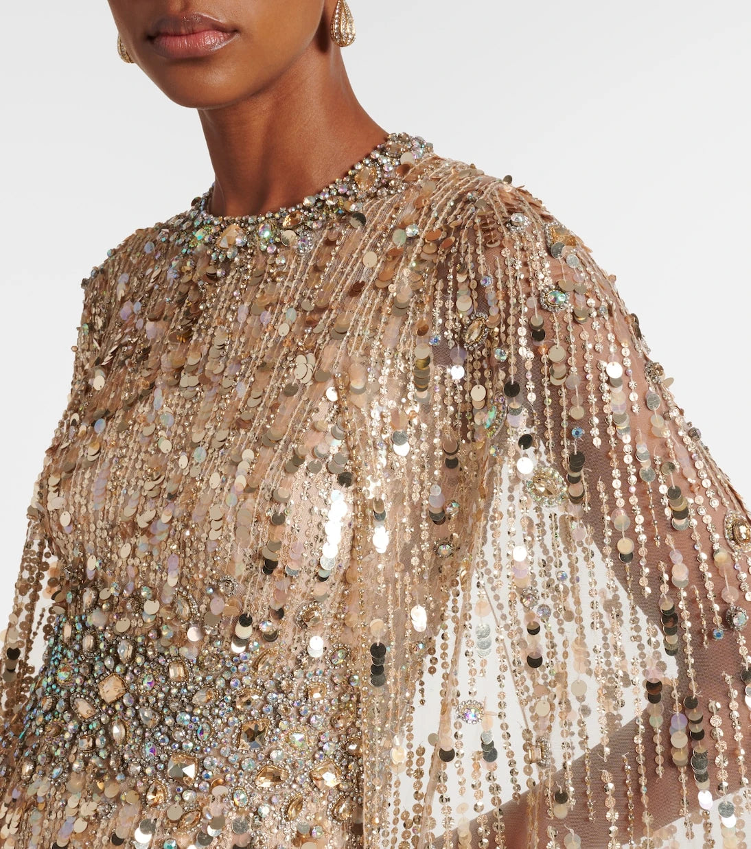 Jenny Packham - Honey Dew caped embellished gown