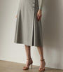 Ralph Lauren Collection Grey Wool Dee Midi Skirt