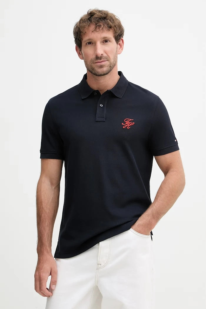 Tommy Hilfiger тениска с яка мъжка от памук SUMMER