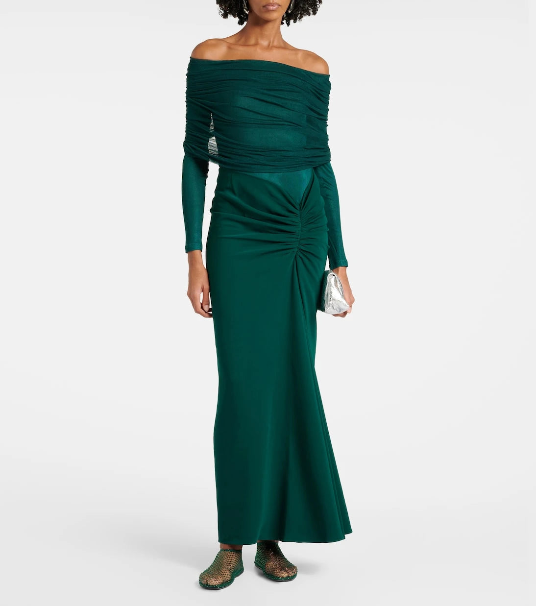 Christopher Esber - Sonora ruched silk tulle-trimmed maxi dress