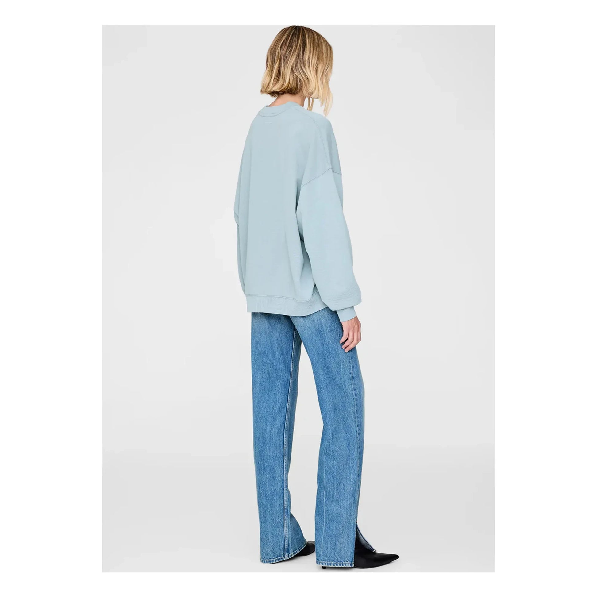Anine Bing - Oversize Miles Letterman sweatshirt | Light Blue