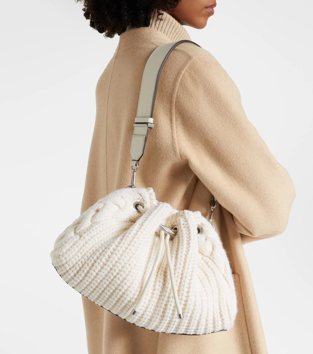 Jimmy Choo - Cinch cable-knit bucket bag