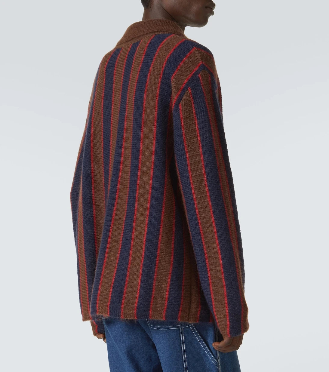 Bode - Striped mohair-blend cardigan