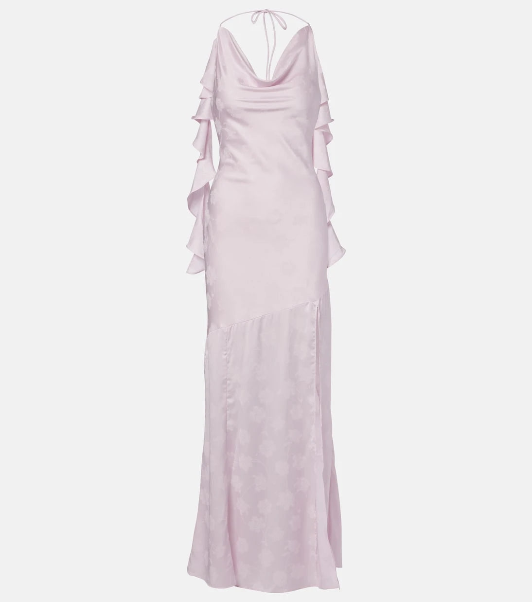 Rotate - Ruffled satin jacquard gown